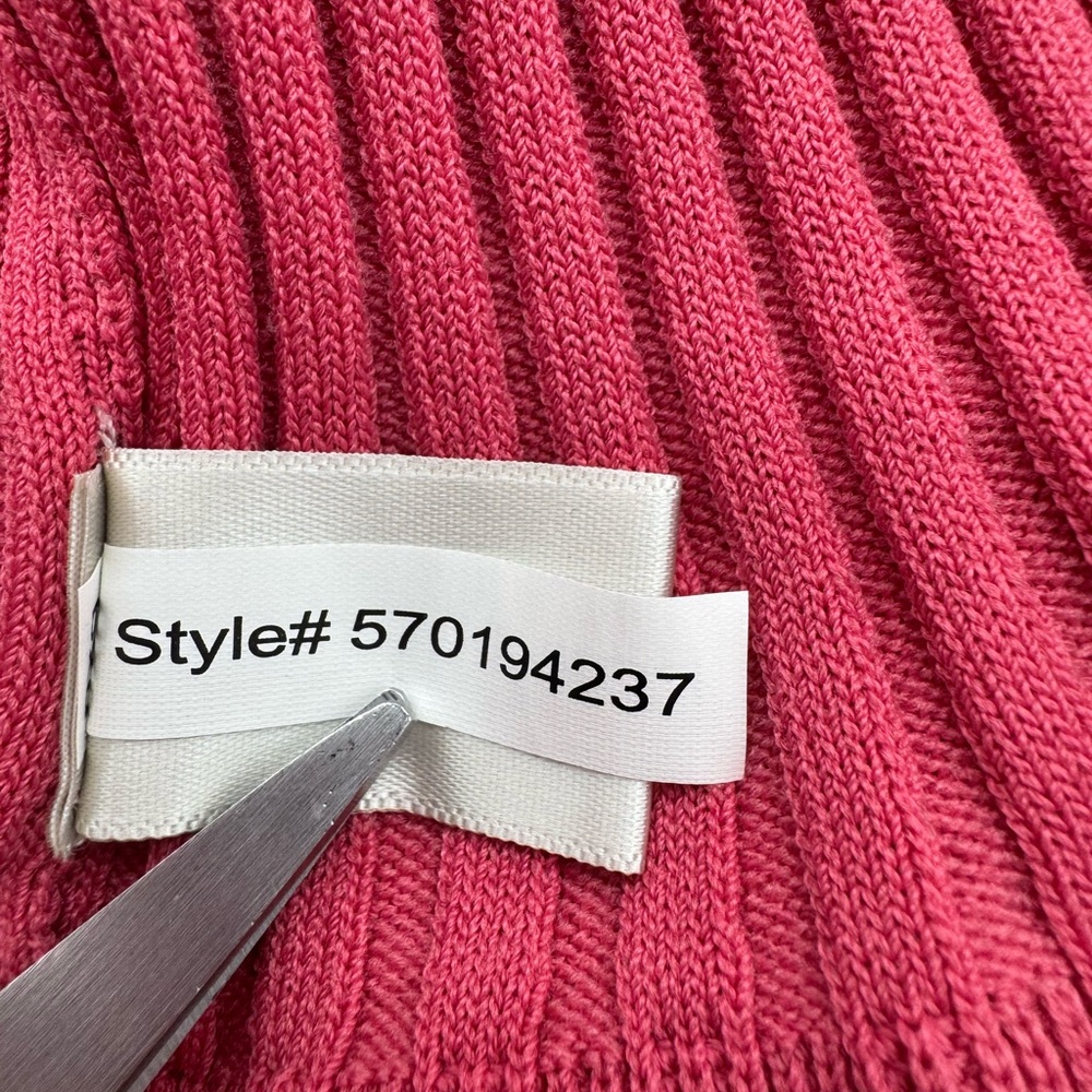 Boston Proper Deep Coral Ribbed Long Sleeve Peplum Top, Size Medium - Picture 9 of 12